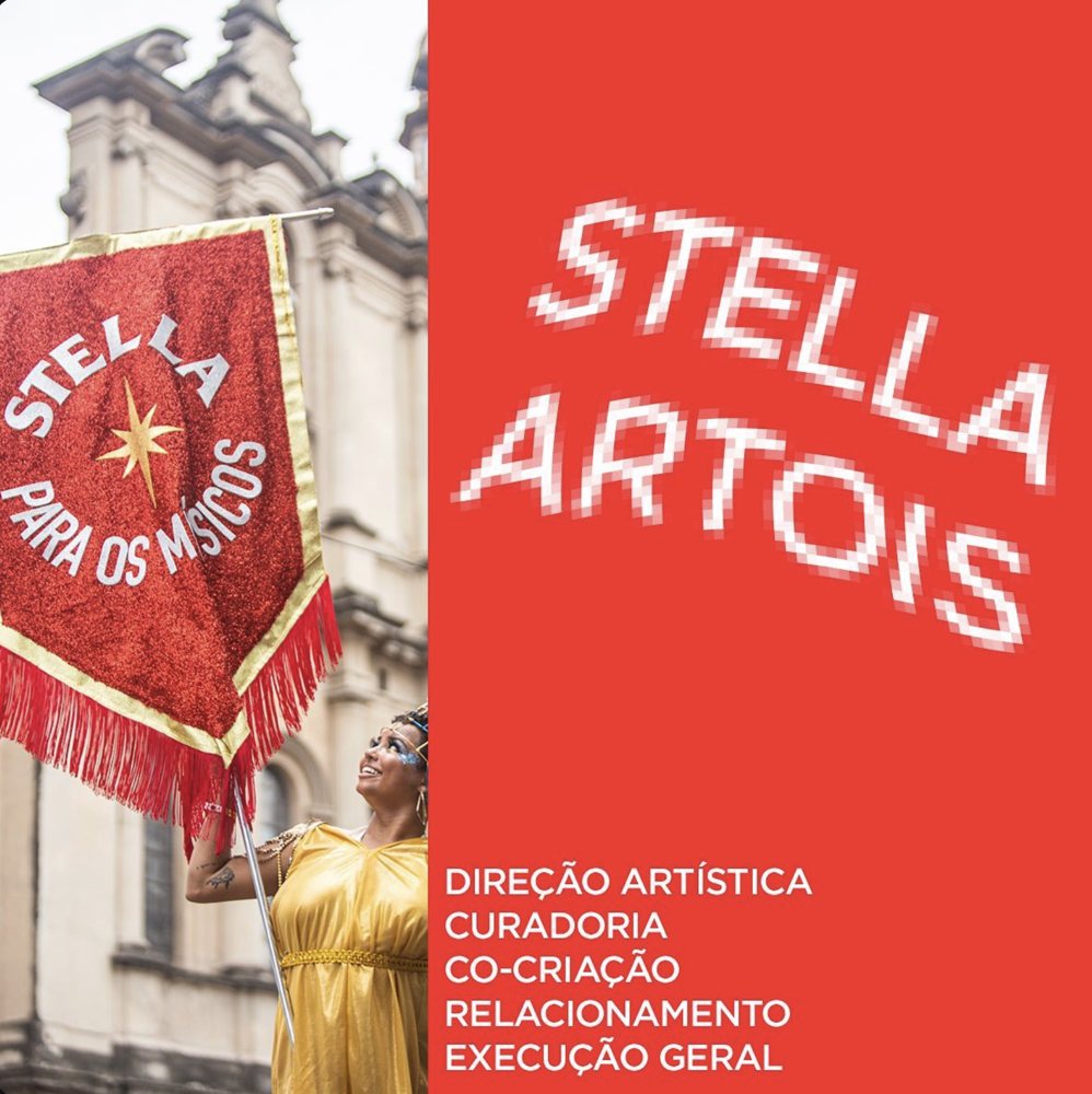 Stella Artois — estandarte vermelho Para os Músicos no carnaval
